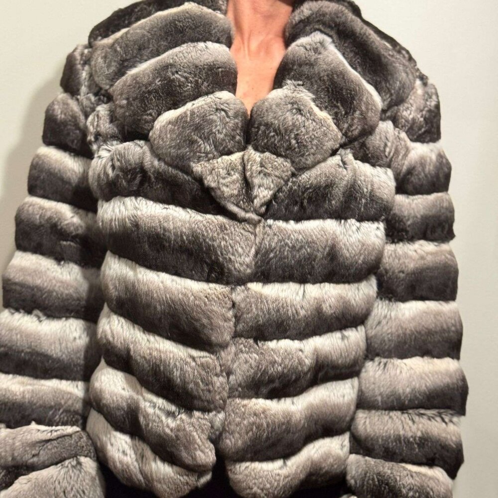 Authentic chinchilla fur coat